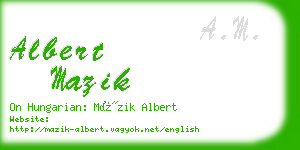 albert mazik business card